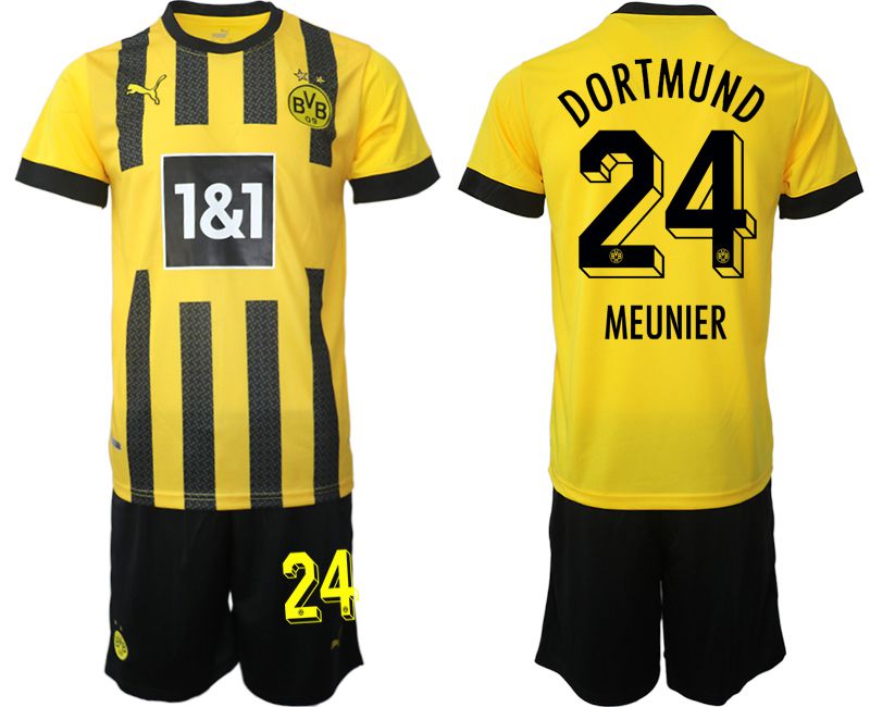 Men 2022-2023 Club Borussia Dortmund home yellow #24 Soccer Jersey